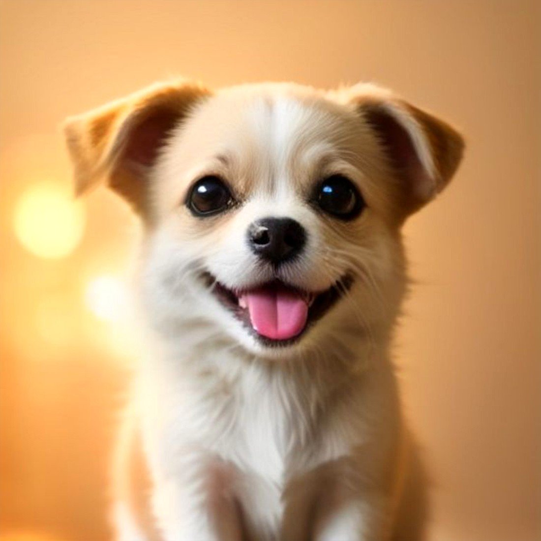 Small dog with clean healthy teeth