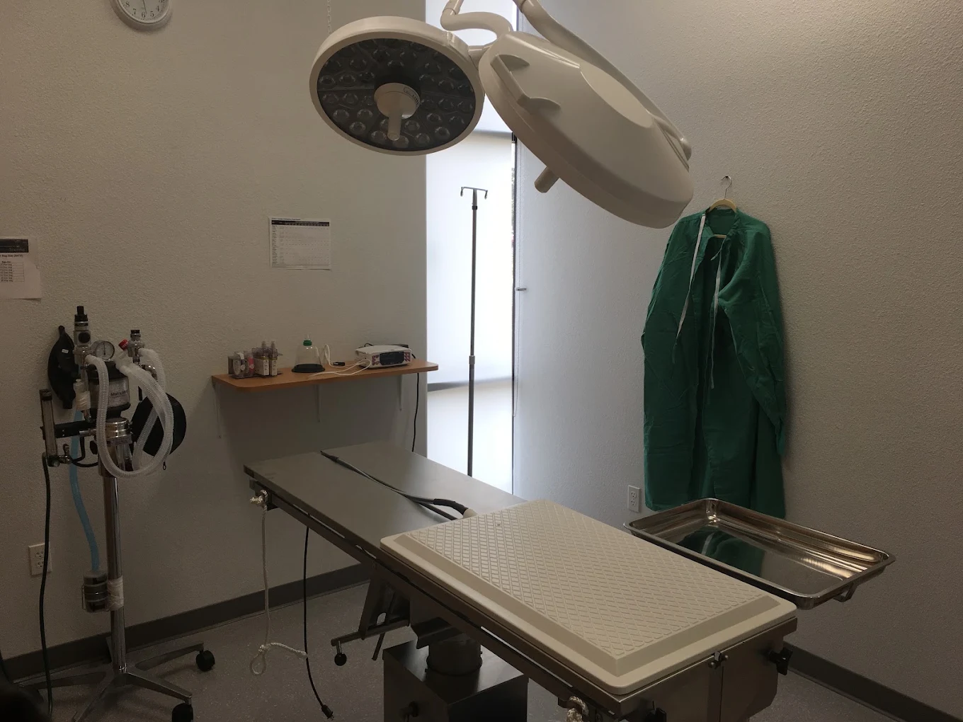 Surgery room prepared for a procedure at Stonelake Animal Hospital